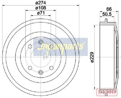 BREMSTROMMEL JAPANPARTS TA0600C 1