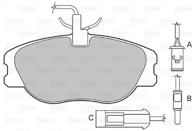 Комплект тормозных колодок, дисковый тормоз VALEO 598006 для LANCIA DEDRA