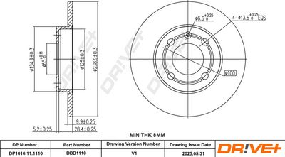 спирачен диск DR!VE+ DP1010.11.1110