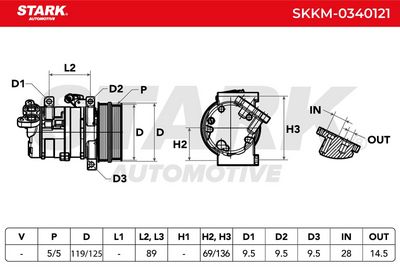 компресор, климатизация STARK SKKM-0340121