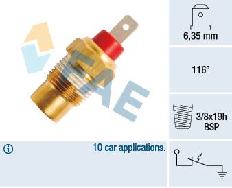 термовыключатель, сигнальная лампа охлаждающей жидкости FAE 35102 для HYUNDAI TERRACAN
