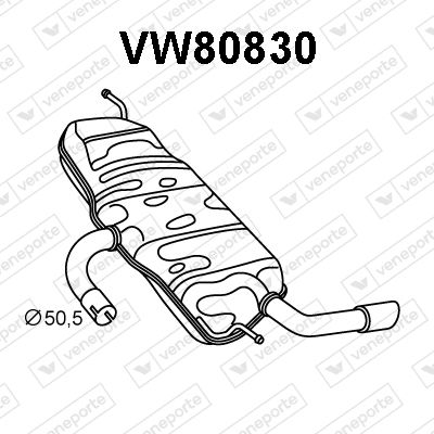Глушитель выхлопных газов конечный VENEPORTE VW80830 для VW BEETLE