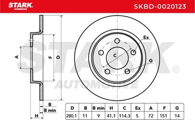 спирачен диск STARK SKBD-0020123