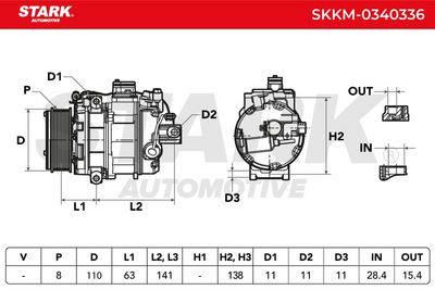 компресор, климатизация STARK SKKM-0340336