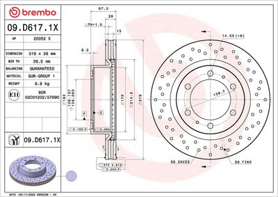 DISC FRANA BREMBO 09D6171X