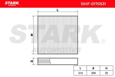 Филтър купе (поленов филтър) STARK SKIF-0170531