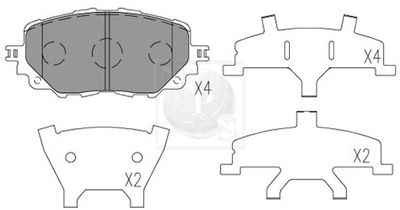 Комплект тормозных колодок, дисковый тормоз NPS M360A74 для ABARTH 124