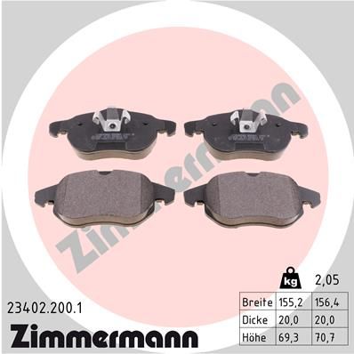ZIMMERMANN Bremsbelagsatz, Scheibenbremse (23402.200.1)