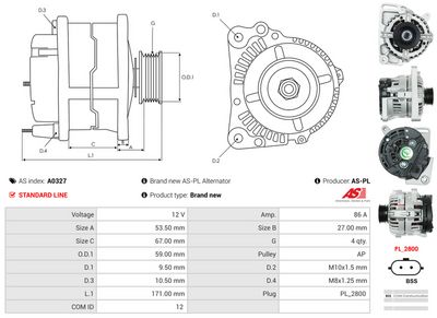 GENERATOR / ALTERNATOR AS-PL A0327 4