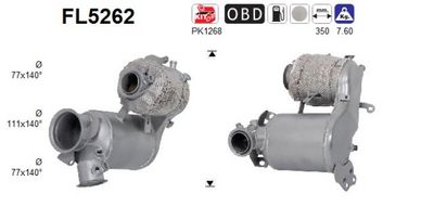 Filtr sadzy / filtr cząstek stałych, układ wydechowy AS FL5262