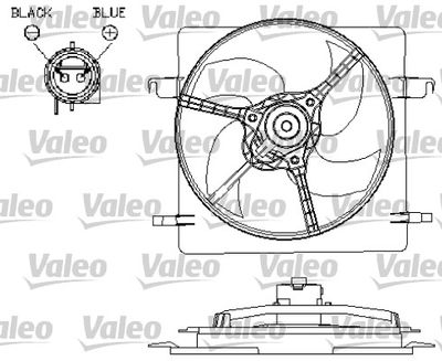 Вентилятор, охлаждение двигателя VALEO 696157 для FORD KA