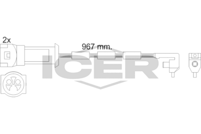 предупредителен контактен сензор, износване на накладките ICER 610069 E C