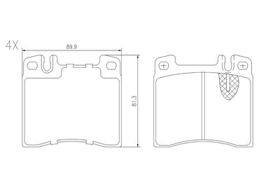 Brake pad set, disc brake