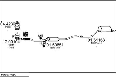 Układ wydechowy MTS MINI90718A023447
