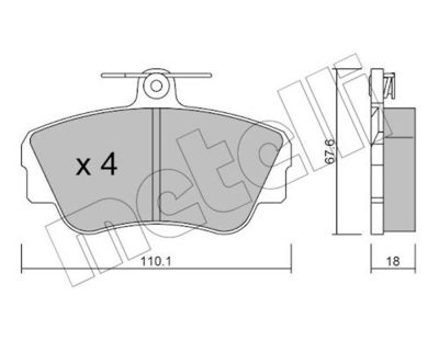 комплект спирачно феродо, дискови спирачки METELLI 22-0130-0