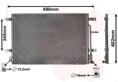 VAN WEZEL 03005238 Радиатор кондиционера  для SEAT EXEO (Сеат Еxео)
