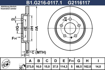 GALFER B1.G216-0117.1 Тормозные диски  для TOYOTA CAMI (Тойота Ками)