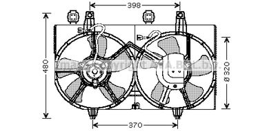 Вентилятор, охлаждение двигателя AVA QUALITY COOLING DN7511 для NISSAN CEFIRO