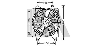Вентилятор, охлаждение двигателя EACLIMA 33V28022 для HYUNDAI PONY