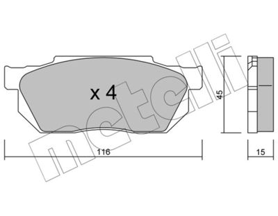 Комплект тормозных колодок, дисковый тормоз 22-0247-0