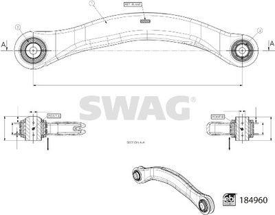 SWAG 33 10 9715 Рычаг подвески для AUDI A8 D5 (4N2, 4N8) 60 TFSI e quattro