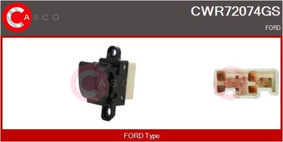 CASCO CWR72074GS Кнопка стеклоподьемника  для FORD RANGER (Форд Рангер)