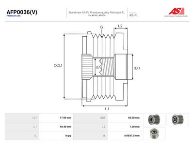 Jednosmjerna spojka alternatora AS-PL AS AFP0036(V)