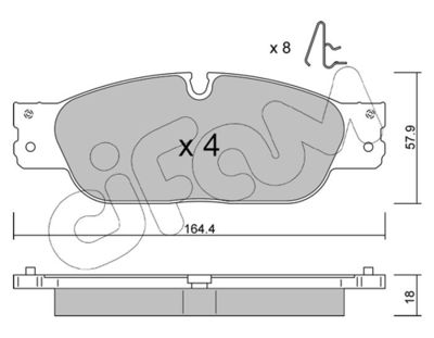 Комплект тормозных колодок, дисковый тормоз 822-1189-0