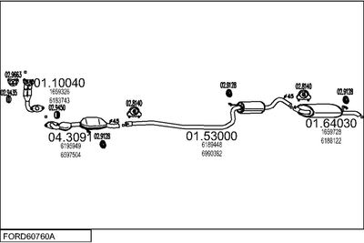 SISTEM DE ESAPAMENT MTS FORD60760A001079