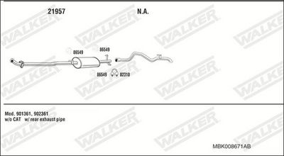 SISTEM DE ESAPAMENT WALKER MBK008671AB