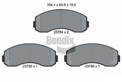 BENDIX Braking BPD2046 Тормозные колодки и сигнализаторы  для KIA K2500 (Киа K2500)