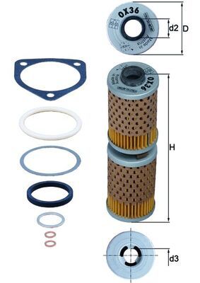 Oliefilter - OX36D - MAHLE