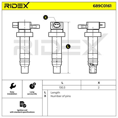 запалителна бобина RIDEX 689C0161