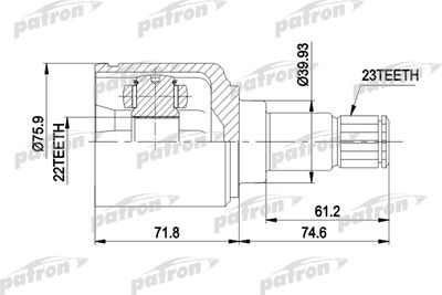Шарнирный комплект, приводной вал PATRON PCV5026 для FORD ORION