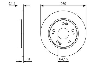 Тормозной диск BOSCH 0 986 479 V21 для HONDA CR-Z