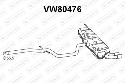 Глушитель выхлопных газов конечный VENEPORTE VW80476 для VW SCIROCCO