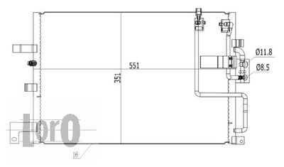 Конденсатор, кондиционер ABAKUS 044-016-0005 для SAAB 9-3