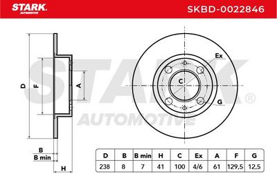 спирачен диск STARK SKBD-0022846