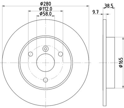 HELLA 8DD 355 113-561 Тормозные диски  для SMART FORTWO (Смарт Фортwо)