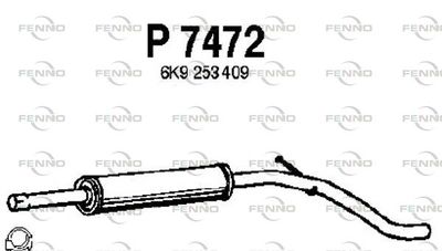Средний глушитель выхлопных газов FENNO P7472 для VW CADDY