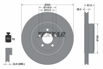 Тормозной диск TEXTAR 92235503 для CHRYSLER 300C