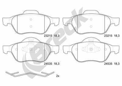 Bromsbeläggssats, skivbroms BRECK 24535 00 701 00