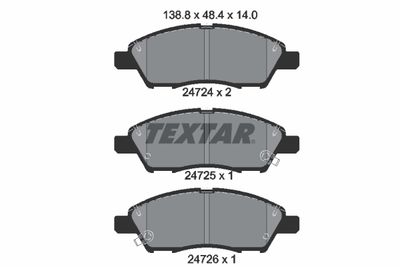 Комплект тормозных колодок, дисковый тормоз TEXTAR 2472401 для NISSAN VERSA