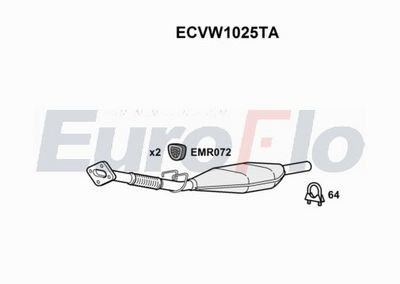 Katalizator EUROFLO ECVW1025TA