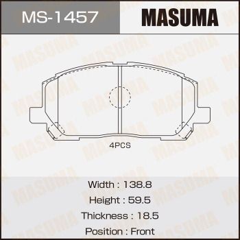 MASUMA MS-1457 Тормозные колодки барабанные  для TOYOTA HIGHLANDER (Тойота Хигхландер)