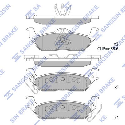 Комплект тормозных колодок, дисковый тормоз Hi-Q SP1626 для FORD USA F-150