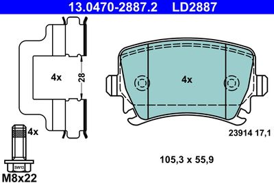 Brake Pad Set, disc brake 13.0470-2887.2