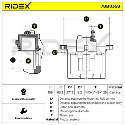 спирачен апарат RIDEX 78B0358
