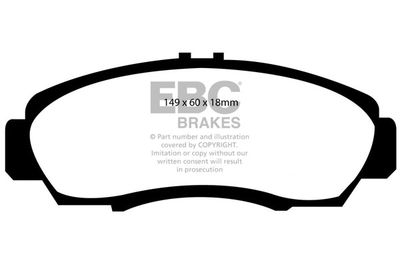 Комплект тормозных колодок, дисковый тормоз EBC Brakes DP41610R для HONDA LEGEND
