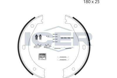 комплект спирачна челюст, ръчна спирачка ICER 79PB4002 C